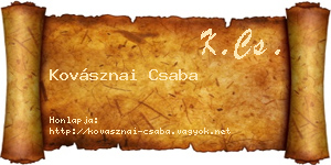 Kovásznai Csaba névjegykártya