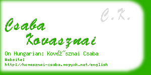 csaba kovasznai business card